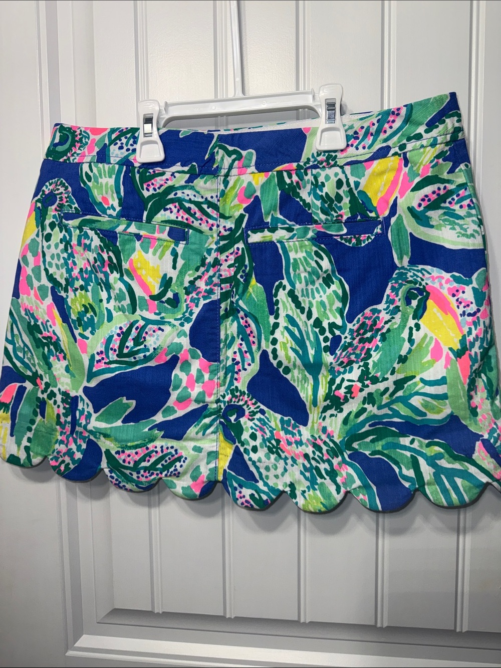 Lilly Pulitzer Skort Lorelie “Beckon Blue Wake Up Call” Scallop Hem Size 6 - Picture 6 of 8